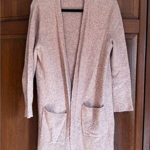 Madewell Open-Front Cardigan in Blush Heather